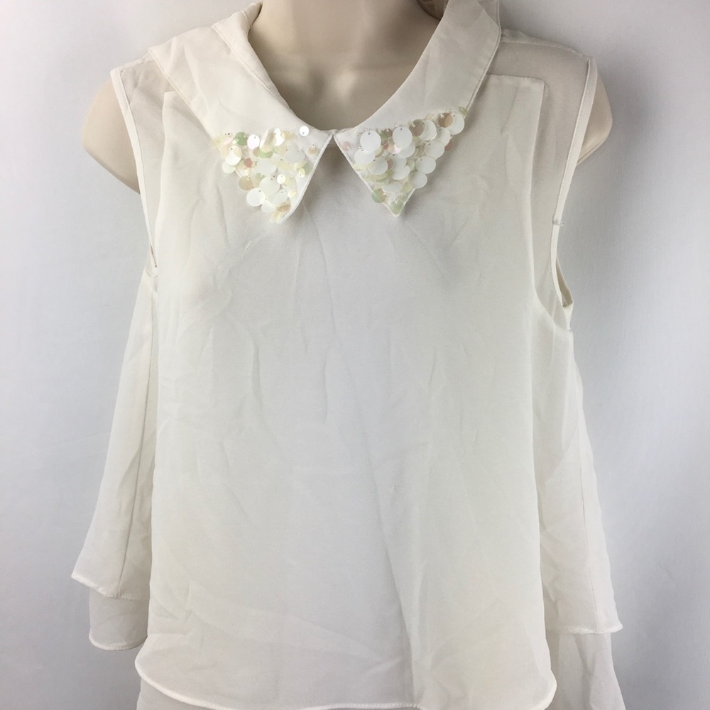 GB Sleeve less Silk Top Blouse